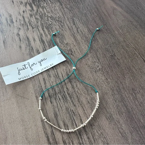 Gold Bead Bracelet Green Cord Adjustable Dainty Feminine Minimalist Jewelry NEW - Picture 2 of 5